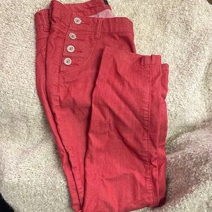 Forever 21 Vibrant Red Denim Pants